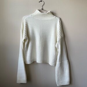 Knit long sleeve sweater Shein off-white, turtleneck